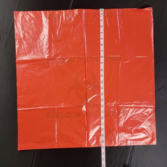 Lot of 30 Biohazard Plastic Bags Red Halloween Cosplay Decorations Zombie - Picture 8 of 10